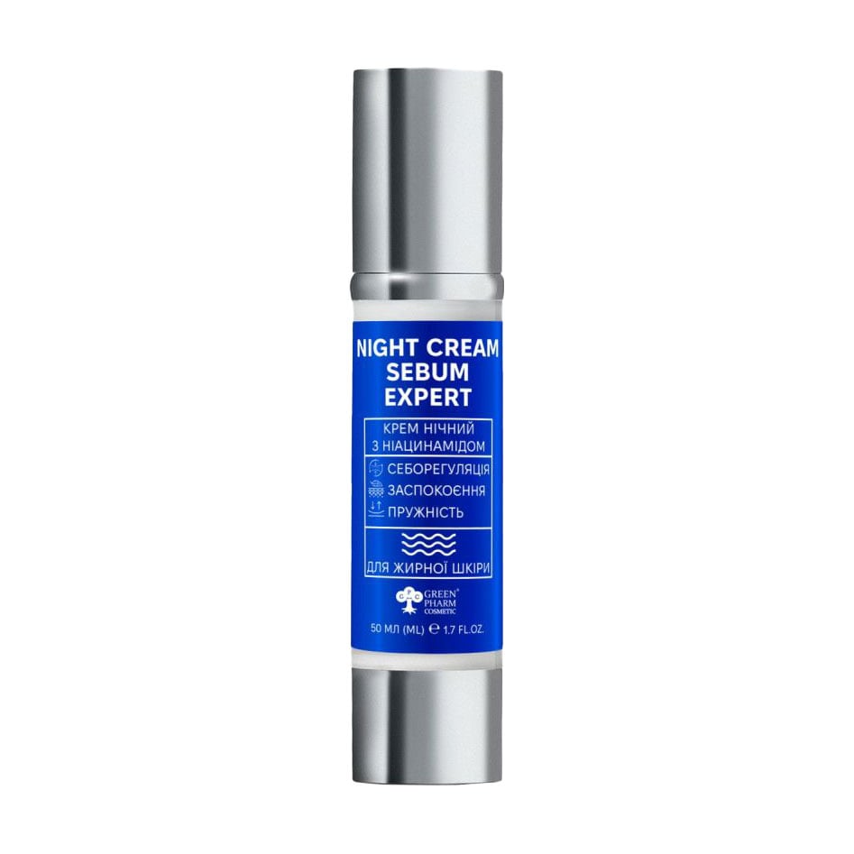 Нічний крем для обличчя Green Pharm Cosmetic Sebum Expert Night Cream з ніацинамідом, 50 мл